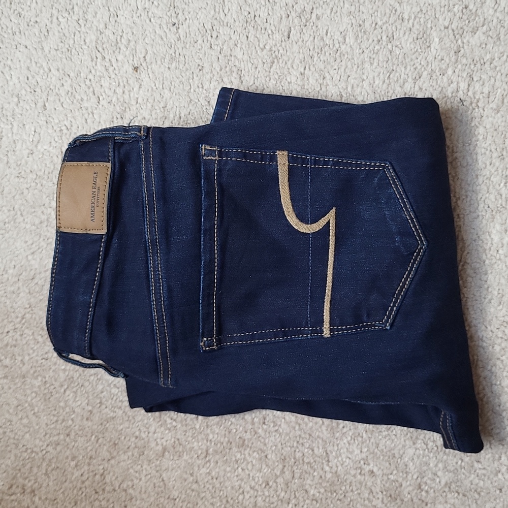 AE Super Hi-rise Jeggings In Coldwater Rinse Size 8 Long, New With Tags - Picture 8 of 8